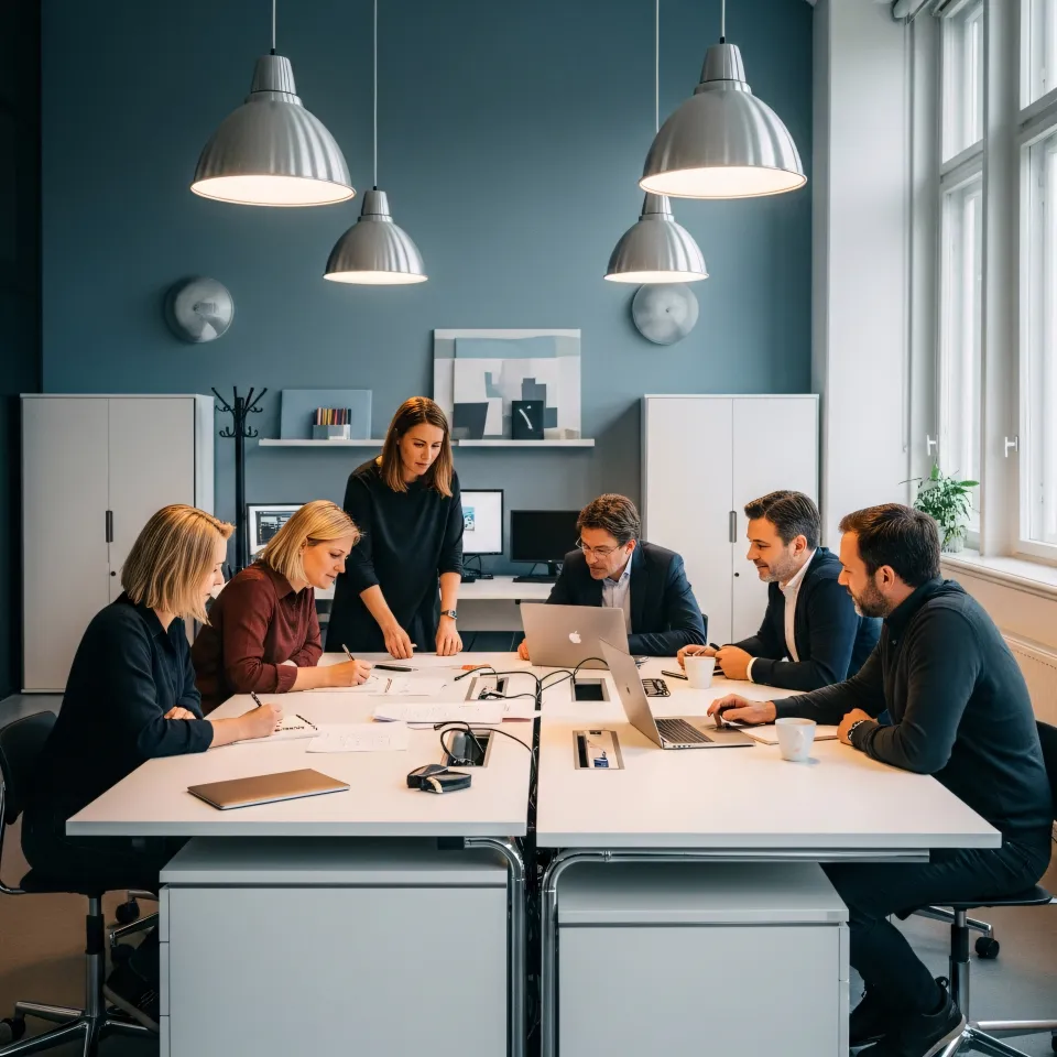 Prozessschritte auf Tafel